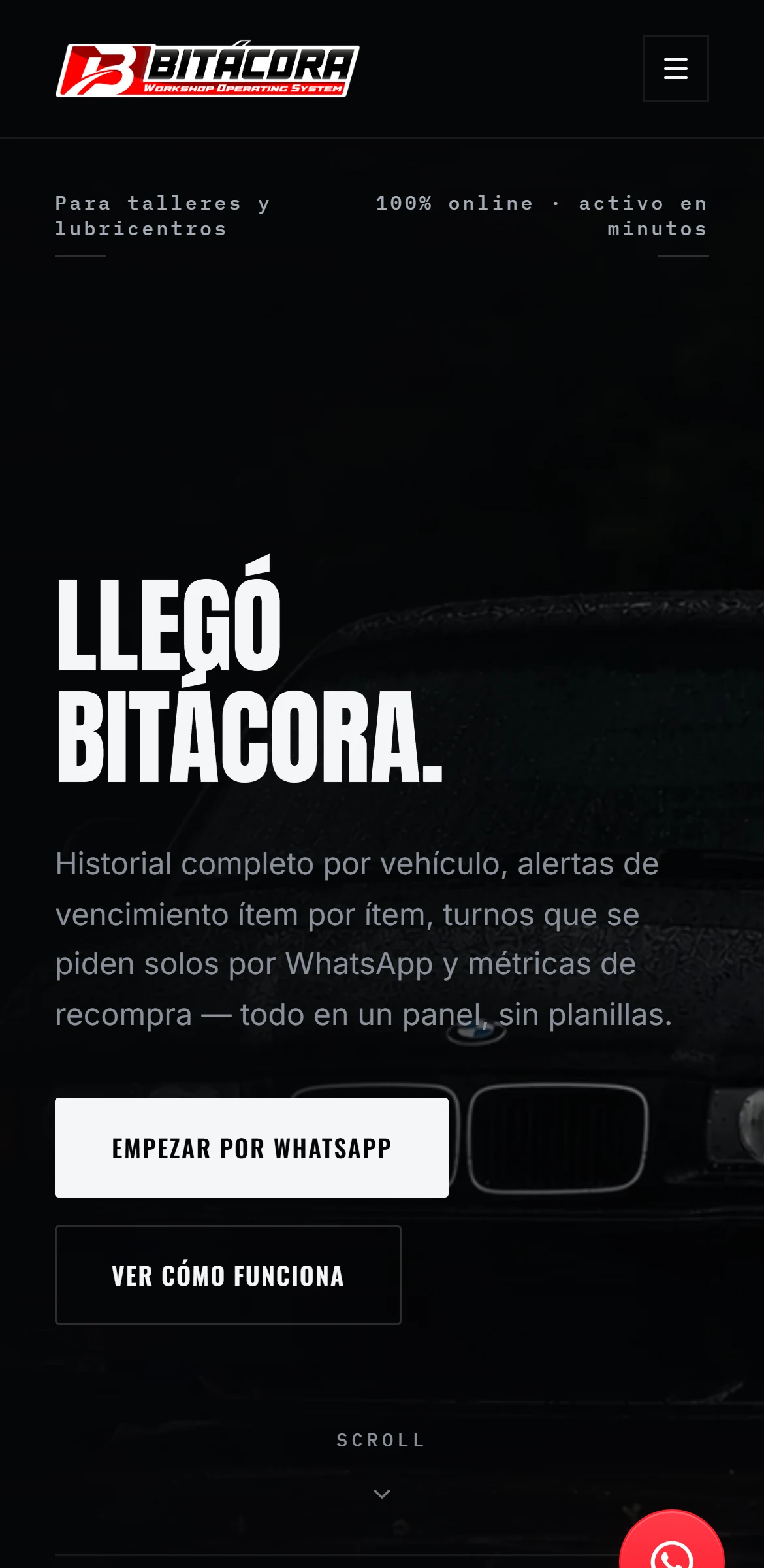 Bitácora en el teléfono: la portada con el título Llegó Bitácora.